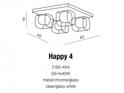 nowoczesny Plafon Happy 4 AZzardo