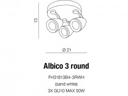 ALBICO 3 WHite round azzardo