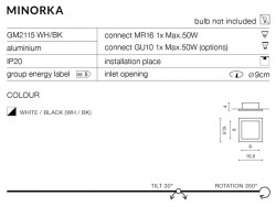 Lampa MINORKA wpustowa White/Black