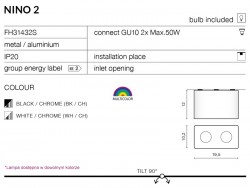 Lampa techniczna Nino 2 Black