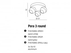 PERA 3 WHITE ROUND