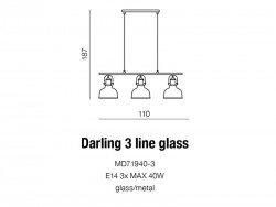 DARLING GLASS 3 LINE WHITE