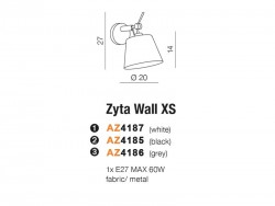 Lampa ?cienna ZYTA WALL XS z?ota