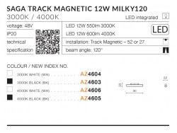 SAGA 30 TRACK MAGNETIC 12W MILKY120