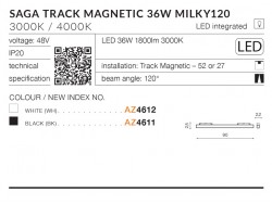 SAGA 90 TRACK MAGNETIC 36W MILKY120