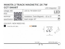 MAKITA 2 TRACK MAGNETIC 2X 7W CCT SMART