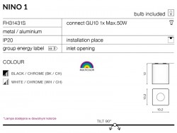 Lampa Nino 1 Black azzardo