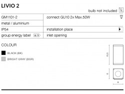 Lampa zewn?trzna Livio 2 BGR