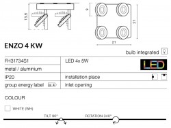 Lampa ENZO 4 PR LED