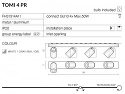 Lampa Tomi 4 PR White