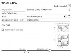 Lampa Tomi 4 KW White