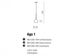 Lampa wisz?ca Aga 1 Azzardo