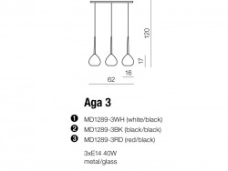 Lampa wisz?ca Aga 3 Azzardo