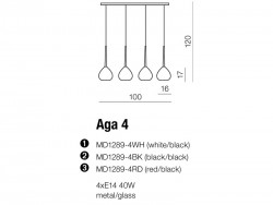 Lampa wisz?ca Aga 4 Azzardo
